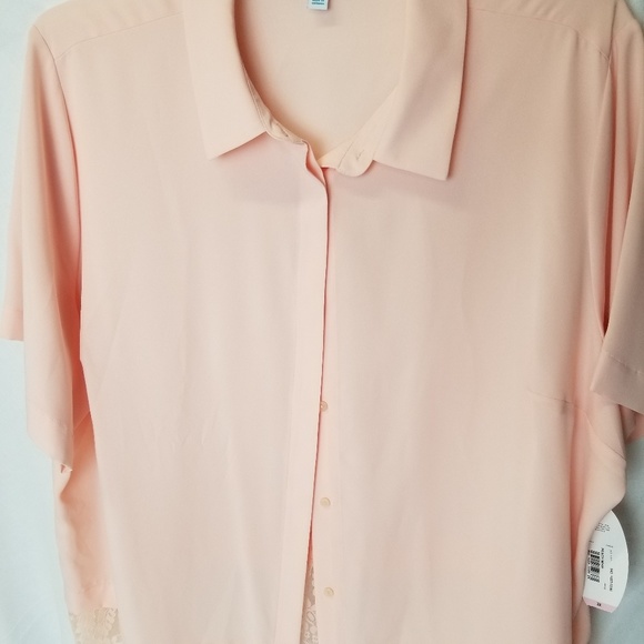 jcpenney | Tops | Button Front Peach Colored Short Sleeved Blouse ...